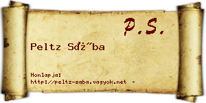 Peltz Sába névjegykártya